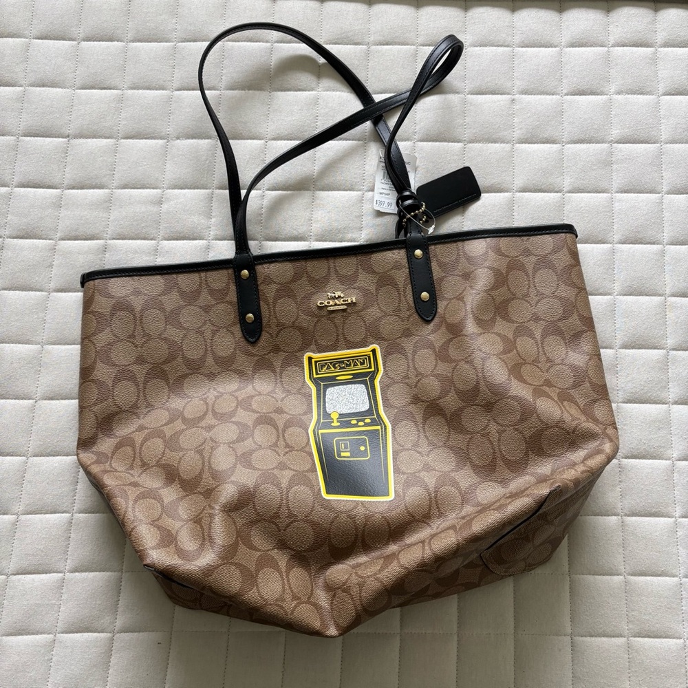 Coach x Pac-Man Women’s Brown and Black Tote Bag - Reversible
